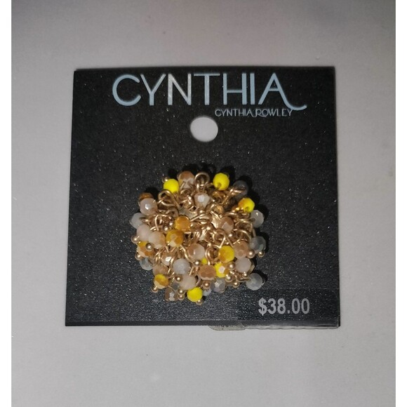 Cynthia Rowley Chunky Stretch Ring Hobo Indie Jewelry Teens School Yellow Gold 1 - Picture 3 of 12